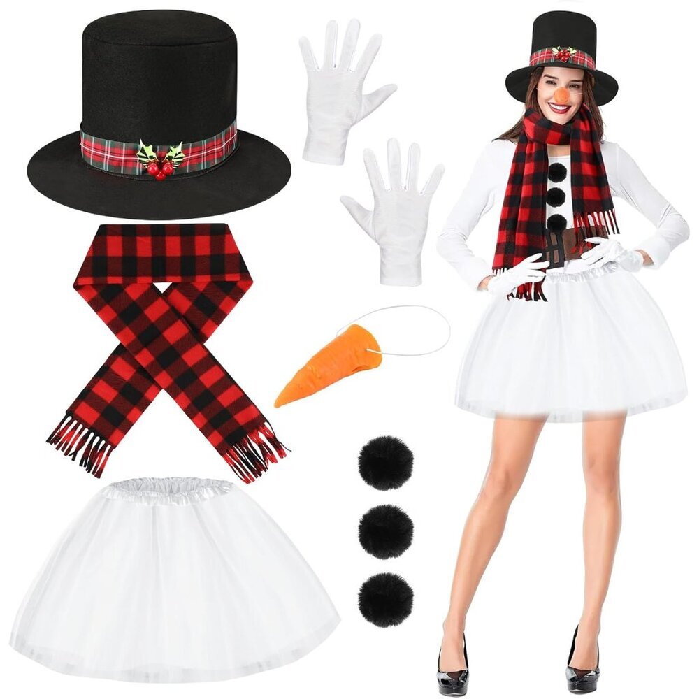 Snowman Costume Adult Tutu Skirt Accessories Christmas Party Cosplay